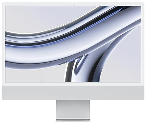 2023 Apple iMac con Apple M3 Chip con 8CPU e 10GPU (24-pollici, 8GB RAM, 512GB SSD di Memoria, 4 porte) Argento (Ricondizionato)