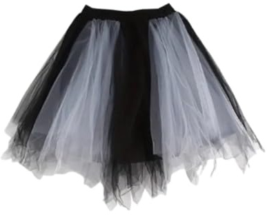 Boolavard Karneval Kostüm Damen Tutu Tüllrock 50er Vintage Tüllrock Petticoat Kurz Ballett Mehrfarbig Bubble Tanzkleid Rock