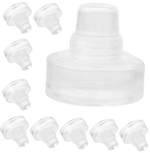 TOYANDONA Tapones de Vino T de Vidrio, Sellado Hermético, Paquete 10 Piezas, Color Cristal, para Botellas de Vino y Cerveza, Uso Doméstico y Profesional, Accesorios para Bar y Restaurante
