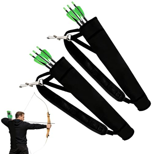 GBKDQQ Bågskytte Quiver rygg och höft, 2 stycken koger för pilar, ryggsäck väska hållare med justerbar axelrem, kogerhållare vuxna för compound recurve båge övning mål jakt