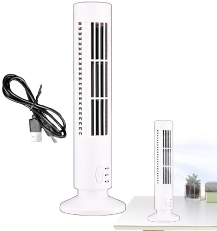 Ventilatore a torre USB, ventilatore elettrico verticale, mini ventilatore di raffreddamento senza lama con flusso d'aria regolabile, dispositivo di raffreddamento portatile silenzioso da