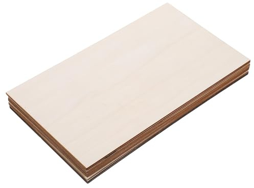 Homoyoyo Panneaux de Contreplaqué de Bouleau 10 Pcs 170 X 300 X 3 MM Bois Brut Flexible pour Artisanat et Projets Scolaires