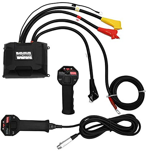 WINCHMAX 'SL' Series. Complete Heavy-Duty 12v Winch Control Box System for all Four Terminal Winches up to 20,000lb / 9,071kg. Twin Wireless Combination Remote Controls.