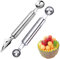 2 Pcs Outil à Découper les Fruits Éplucheur de Fruits Cuillère de Melon, Couteau à Fruits,Cuisine Multifonction en Acier Inoxydable Coupe Salade de Bricolage Avec Coupe, Carving Lot D'ustensiles