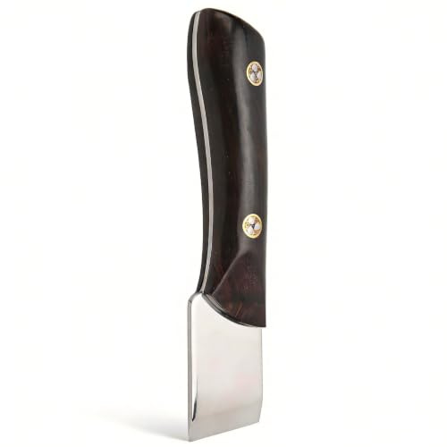 Coltello da taglio in pelle, coltello da taglio in pelle con manico in legno, coltello per bordi in pelle, rifinitura facile, strumento artigianale per il fai da te