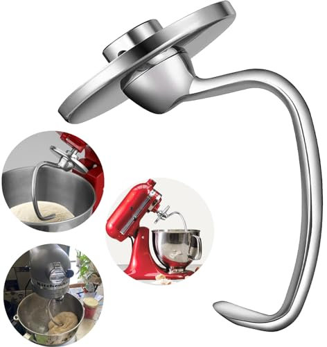 HOMGEN Knethaken für Kitchenaid 4.5/5QT Edelstahl Knethaken spülmaschinenfest für Kitchen Aid Standmixer KSM150 K45 K45SS KSM75 KSM175 Ersatz