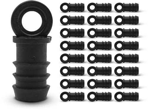 DOJA Barcelona | Tapon Final Tubo Riego | Tapon Final 20mm | Pack 25 | Tapon Manguera de Goteo 20 para Sistemas de Riego Agrícola y Jardinería | Conector Tapon Tubo Riego por Goteo Huerto, Camping