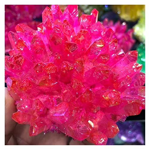 BIANMTSW Cristal Naturel Grappes de Cristaux naturels Bruts plaqués Quartz Rouge Ment (Taille : 2pcs) Collections de la Maison (Size : One Size)