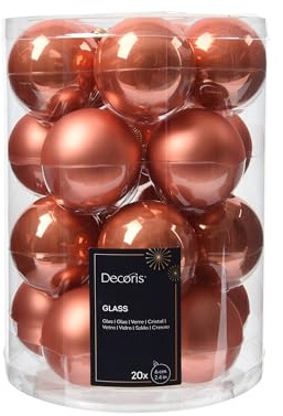 Weihnachtskugeln Glas 6cm x 20 Stück - matt & glänzend - Christbaumkugeln Weihnachtsbaumkugeln für Weihnachtsbaum zu Weihnachten - Christbaumschmuck & Weihnachtsbaumschmuck - Kürbis