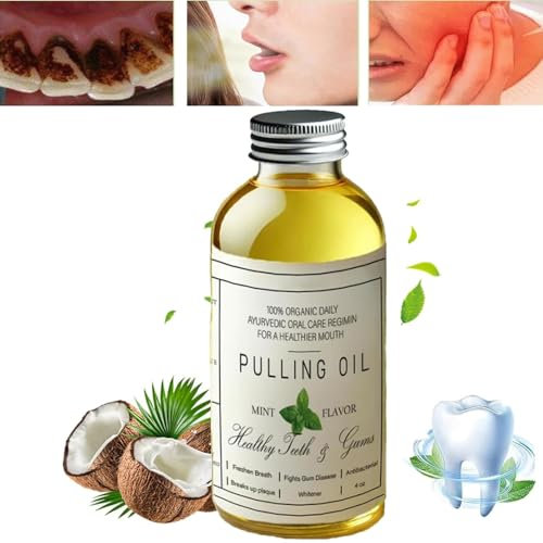 Pure Organic Coconut Oil Pulling 4 oz Mint Flavor,Cocofresha Pulling Oil,All-Natural Pulling Oil,Powerful Organic Coconut Mint Pulling Oil,Gentle and Effective Oral Care,Gums Health (1)