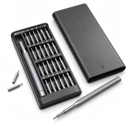 24-in-1 Professional Precision Magnetic Screwdriver Set, Small Screw Driver Set Kit for Fixing Electronics, Mini Tool Kits for Computer Repair, Phone, Watch, Laptop, PCs, Eyeglass- Alloy Tool Steel