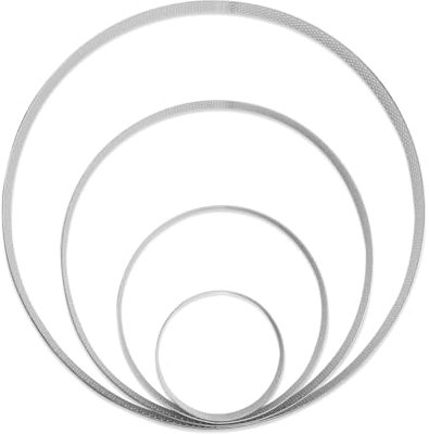 Bojueshaw 4pcs Perforated Baking Ring Set,Stainless Steel Pastry Molds,Round Biscuit Cutters for Tarts,Crumpets & Desserts(6/10/15/20CM)