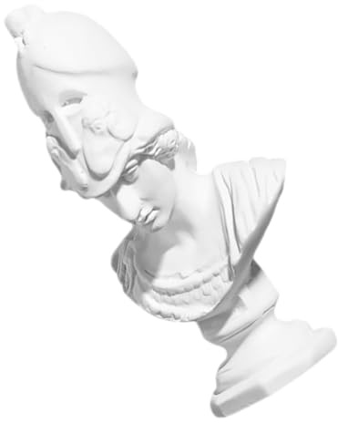 ORFOFE Mini Statua Busto in Resina Athena Decorativa per Casa Scultura in Stile Antico con Dettagli Artigianali Statuina Mitologica per Ufficio e Studio
