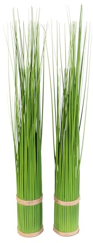 Seidenblumen Roß 2 Stück künstlicher Grasbund 70cm grün GA Dekogras künstliches Gras Kunstpflanzen Kunstgras künstliche Pflanzen Ziergras