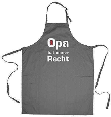 Grillschürze mit Print - Opa hat immer Recht - 12546 versch. Farben Farbe schwarz
