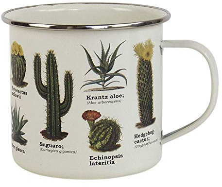 Gift Republic GR270110 Botanica White Enamel Cactus Mug