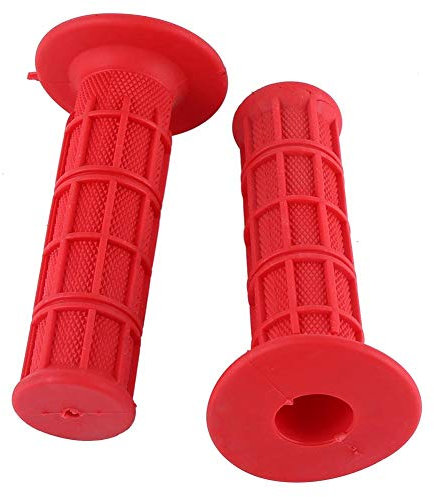 Hlyjoon Lenkergriffe 7/8 Zoll / 22mm 1 Paar Motorrad Gummi Griffe Universal Handgriffe Links Rechts Rutschfeste für Motorrad Fahrräder Dirt Bike Lenker(Rot)