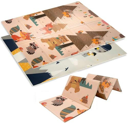 Tapis de jeu HUMBI bébé, tapis d'éveil, mousse XPE, double face, flatbar, imperméable, taille extra, tapis bébé, antidérapant, 120x180, animaux de montagne