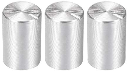 sourcing map 3St Potentiometerknopf Silberton 10mmx15mm 6mm Welle