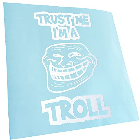 Kiwistar - Autocollant - Trust me, im a Troll face - blanc mat - G30 - Pour voitures, vélos, véhicules, motos, cyclomoteurs, tuning, vitres arrière