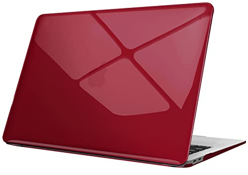 Fintie Hülle kompatibel mit MacBook Air 13 (2018-2020 Version) A2337(M1)/A2179/A1932, Ultradünne Hartschale Schutzhülle Snap Case, Bordeaux