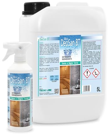 Metacril New DeoSan BT + Botella Pulverizadora, Limpiador Higienizante y Desodorante para Baño Turco y Hammam - 5 LT