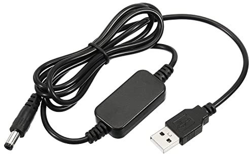 YOKIVE DC 5V a DC 9V USB Step Up Tensione Convertitore, Cavo Alimentazione con DC Jack 5,5mm x 2,5mm, Ottimo per Router,fotocamera, Auto Guida Registratore (Nero, 12W 2A)