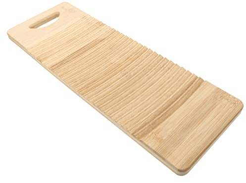 Alipis Planche à Laver en Bambou à Trois Couches, Surface Ondulée pour Économiser Temps et Effort, Design Portable et Matériau Solide pour Maison et Buanderie