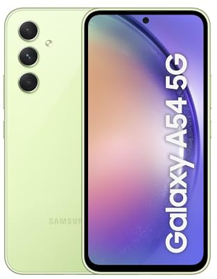 Samsung Galaxy A54 5G, Android Smartphone, 6,4 Zoll Dynamic AMOLED Display, 5.000 mAh Akku, 128 GB/8 GB RAM Handy in Awesome Lime inkl. 30 Monate Herstellergarantie [Exklusiv bei Amazon]
