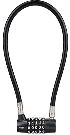 NBYT 5-Digit Long Cable Locks with Combination Padlock,15 Length 5/16 Diameter,gate Locks for Outdoor Wooden Metal Backyard Fence,Reset Code,for Cabinet Door Handles, Bikes, Schools, Sheds, ski