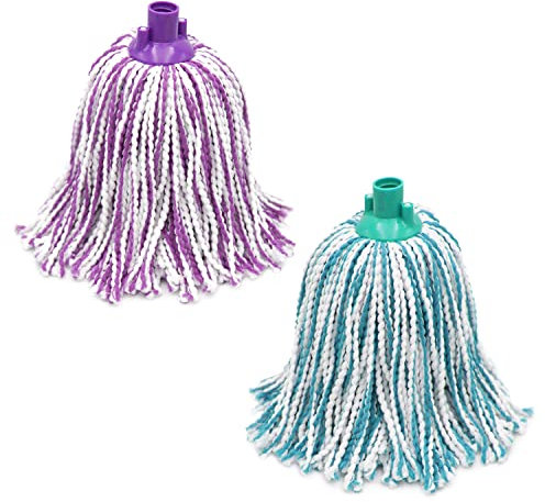 Pack Cia&Co 2 Fregonas de MicroFibras | Mega-Absorbentes | Para todo tipo de pisos y suelos | Anti-Microbios | No dejan Pelusa | Alcanza todos los lugares | 100% MicroFibras antifatiga facil escurrido