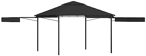 GAZEBO CON DOPPIO TETTO ESTENSIBILE 3x3x2,75 mt Antracite 180g/m,Colore Art. Antracite