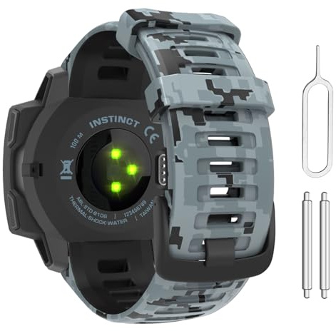 MoKo Silikon-Ersatzarmband kompatibel mit Garmin Instinct & Instinct 2 | 22 mm Verstellbares Ersatzarmband, Wasser- und Schweißfestes Sport-Armband, für Solar- und Tactical-Militäruhren