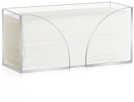 AFOROEOA 1 x Papierhandtuchhalter, Acryl, transparent, minimalistisch, Arbeitsplatte, Badezimmer, Küche, Serviettenhalter, Z-Falz, C-Falz, mehrfach gefaltet, dreifach gefaltet