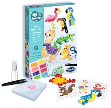 Sentosphère 3920030 Bastelset Pixel Art Anhänger, Motiv Tiere, DIY Schlüsselanhänger, Kreativ-Set für Kinder ab 5 Jahren