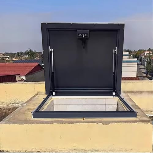JLXJYS Metal Roof Hatch Lid for Attic Stairs, Weather Proof Well Access/Escape Hatch Caps With Rotatable Lock Handle, Customizable Sizes, Manhole Flat Roof Access Hatch(34x39)