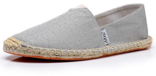 Altxic Komfort platta espadriller med stängd tå för män, Ljusgrå, 41 EU