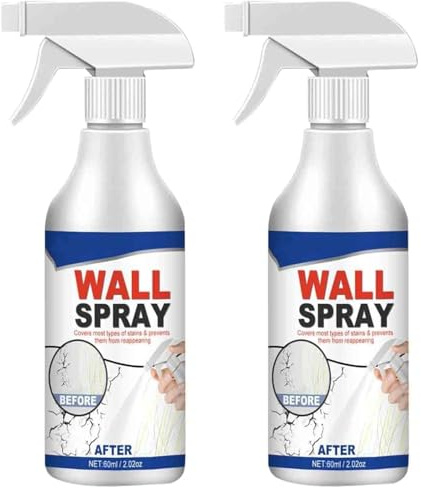 CHENRI Magic Wall Repair Spray Set - Dust & Stain Resistant, Vielseitige Wandreparaturfarbe Wand-Sprühfarbe, Wandreparaturcreme, Spachtelmasse Weiß Innen, Löcher Wand Füllen Weiß für Wand (2)