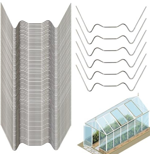 ZORVUJI 50 Pezzi Clip per Serra, Fissaggio per Pannelli in Policarbonato per Accessori Serra, Clip Antiruggine per Pannelli a Doppia Parete e Lastre di Alluminio
