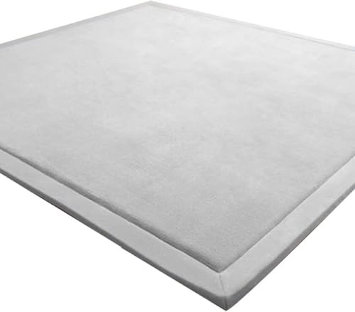 LEHOUR Premium Korallen Samt Krabbelmatte Baby - 2cm Extra Dicke, Antirutsch Spielmatte, Geeignet als Kinderzimmer Teppich (Grau, 200 * 300CM)