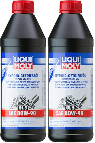 LIQUI MOLY Hypoid-Getriebeöl (GL5) SAE 80W-90 | 1 L | Getriebeöl | Hydrauliköl | Art.-Nr.: 4406, farblos (Packung mit 2)