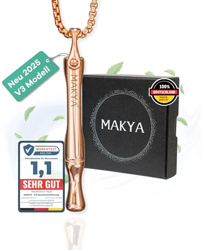 Makya Original V3 Rosé Rauchentwöhnung Hilfsmittel I Nicht Kompatibel mit Makya Taste Geschmacksfilter I Atemstick & Atemkette zum Rauchen Aufhören I Nichtraucher mit Widerstand I Rauchstopp Edelstahl