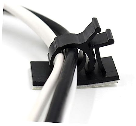 Kabelklemmen 30 Stück aus Kunststoff Selbstklebend Schwarz | Verstellbare Clips, Ordnen Leitungen Sauber, 3d-0810 Größe, für Bündelung und Führung
