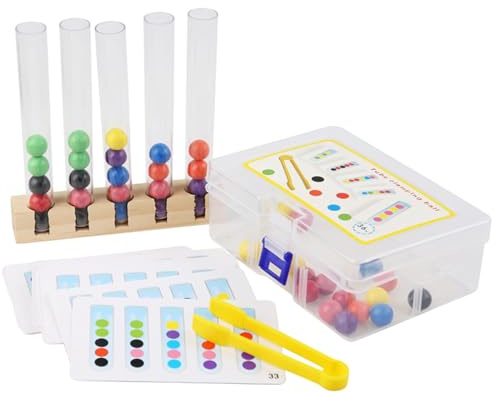 Missmisq Holzspielzeug Farben Sortieren Motorikspielzeug Baby Spielzeug Regenbogen Holzperlen Sortierspiel Für Kinder Holz Stapelspiel Zum Zählen Sortieren Farbsortierspielzeug Lernspielzeug