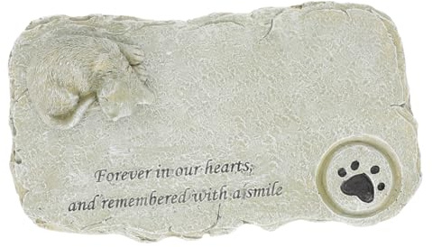 ROMISBABA Katzengedenkstein Aus Harz Für Haustiergrabstein Und Feuchtigkeitsbeständig Als Memorial-Geschenk Für Katzen Im Garten Oder Outdoor