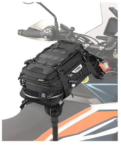 Punxdda Borse Interne Valigie Moto Borsa Da Serbatoio Per Moto 9L Con Copertura Antipioggia Zaino Versatile Con Sacca Idrica Da 1,5L Multi-scomparto Universale