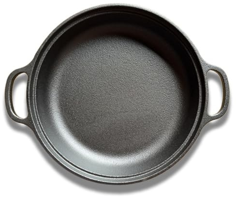 Padella in ghisa padella in ghisa antiaderente da 22 cm con 2 manici per gas elettrico induzione e forno superficie piana