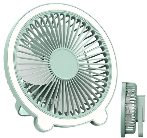 Genérico Ventilador De Sobremesa Silencioso - Ventilador Portátil Compacto Silencioso Aire Fresco - Operado por Batería 360° Ajustable 3 Velocidades Gadget para Viaje Acampada Playa Hogar Exteriores