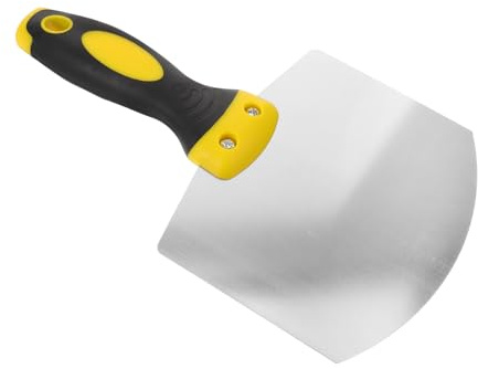 COHEALI Espátula Alisadora Curva para Paneles de Yeso de Acero Inoxidable Diseño Ergonómico para Acabado Liso y Uniforme en Reparaciones de Drywall y Limpieza