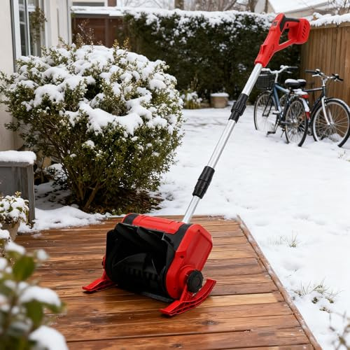 ORIDLECTAL Fraise a Neige Electrique, Deneigeuse avec Moteur 1200W, Batterie 20V 4Ah, Portée de Déneigement 16cm, pour Allées et Escaliers, Déneigement Rapide et Léger